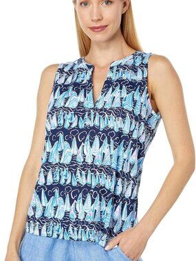 Lilly Pulitzer Dev Top Low Tide Navy Sails and Stripes SM